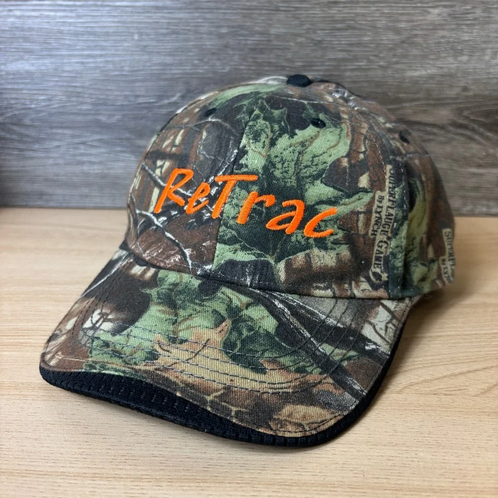 Retrac‎ Hat Cap Strap Back Brown Camo Camouflage Hunting Regional Tractor